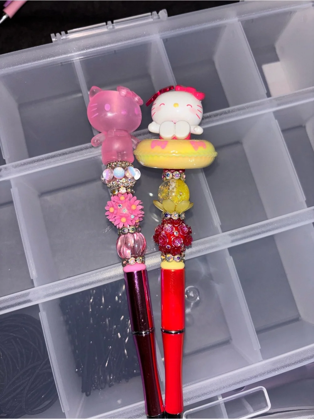 Hello Kitty Pink and Red Beaded Character Pens